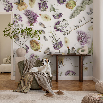Selbstklebende Fototapete für die Wand Getrocknete Blumen