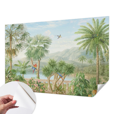 Selbstklebende Fototapete fürs Wohnzimmer mit exotischer Landschaft als Motiv