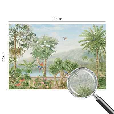 Selbstklebende Fototapete fürs Wohnzimmer mit exotischer Landschaft als Motiv
