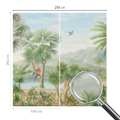 Selbstklebende Fototapete fürs Wohnzimmer mit exotischer Landschaft als Motiv