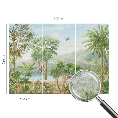 Selbstklebende Fototapete fürs Wohnzimmer mit exotischer Landschaft als Motiv