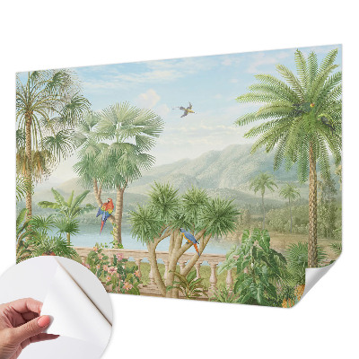 Selbstklebende Fototapete fürs Wohnzimmer mit exotischer Landschaft als Motiv