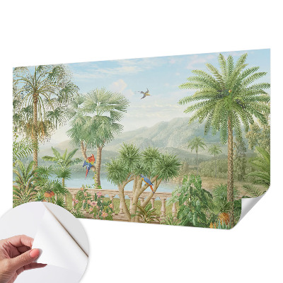 Selbstklebende Fototapete fürs Wohnzimmer mit exotischer Landschaft als Motiv
