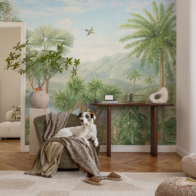Selbstklebende Fototapete fürs Wohnzimmer mit exotischer Landschaft als Motiv