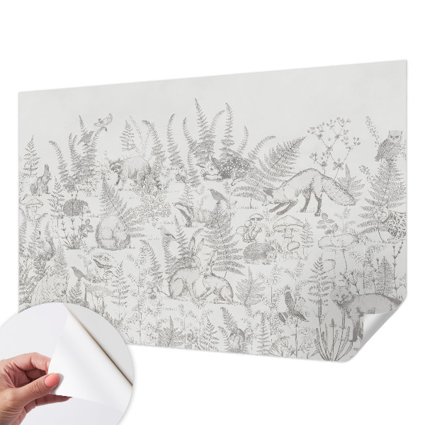 Selbstklebende Fototapete fürs Kinderzimmer Waldtiere