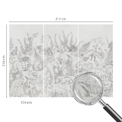 Selbstklebende Fototapete fürs Kinderzimmer Waldtiere