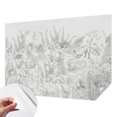 Selbstklebende Fototapete fürs Kinderzimmer Waldtiere