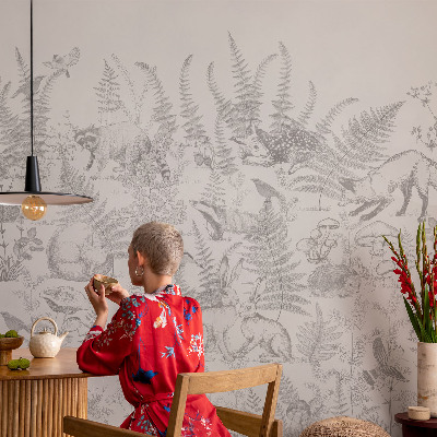 Selbstklebende Fototapete fürs Kinderzimmer mit Waldtier-Motiv