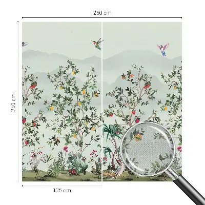 29D-Fototapete mit exotischen Bäumen