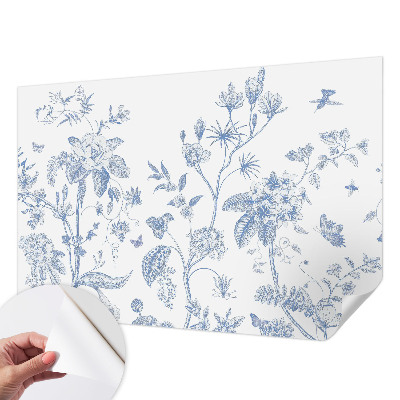 Fototapete in 3D-Optik mit Blumenmuster