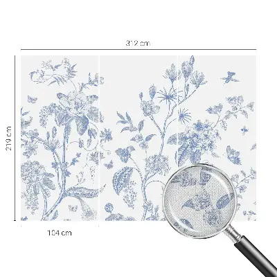 Fototapete in 3D-Optik mit Blumenmuster