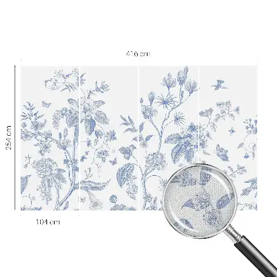 Fototapete in 3D-Optik mit Blumenmuster