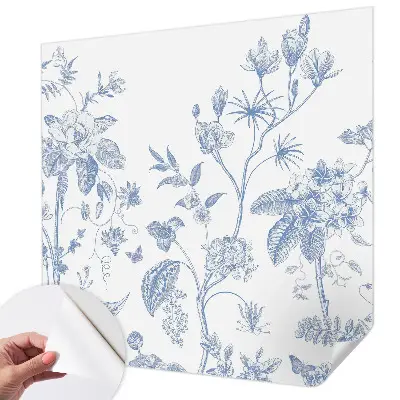 Fototapete in 3D-Optik mit Blumenmuster