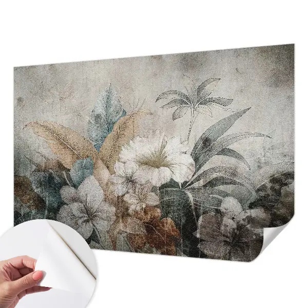 29D-Fototapete fürs Wohnzimmer mit floralem Motiv „Blumentraum“