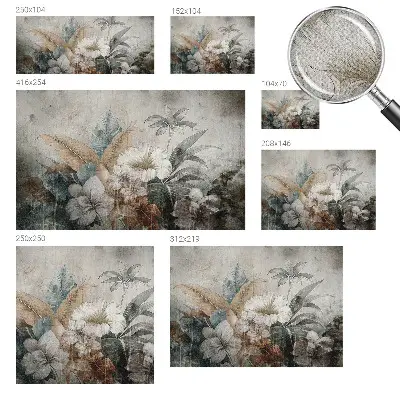 29D-Fototapete fürs Wohnzimmer mit floralem Motiv „Blumentraum“