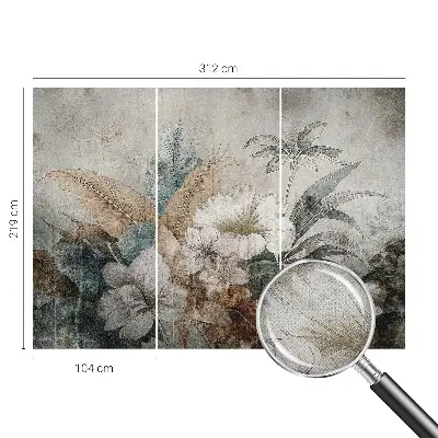 29D-Fototapete fürs Wohnzimmer mit floralem Motiv „Blumentraum“