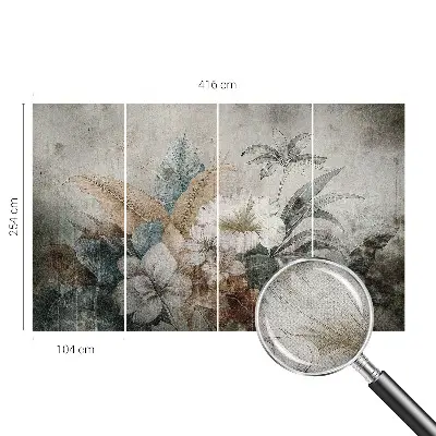 29D-Fototapete fürs Wohnzimmer mit floralem Motiv „Blumentraum“