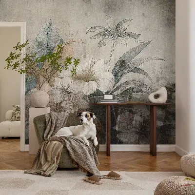 29D-Fototapete fürs Wohnzimmer mit floralem Motiv „Blumentraum“