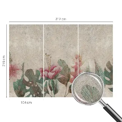 Motivtapete nach Maß mit zartem Blumenmotiv