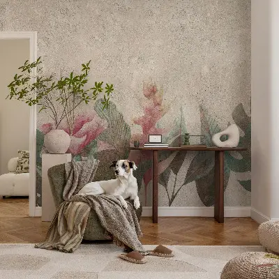Motivtapete nach Maß mit zartem Blumenmotiv
