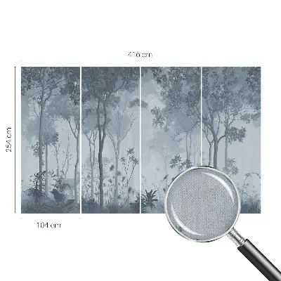 Selbstklebende Fototapete fürs Wohnzimmer mit Motiv „Mystik des Waldes“