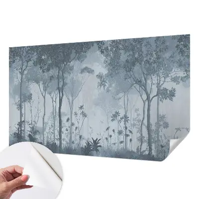 Selbstklebende Fototapete fürs Wohnzimmer mit Motiv „Mystik des Waldes“