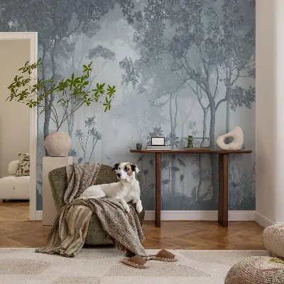 Selbstklebende Fototapete fürs Wohnzimmer mit Motiv „Mystik des Waldes“