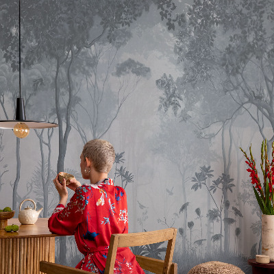 Selbstklebende Fototapete fürs Wohnzimmer Mystik des Waldes