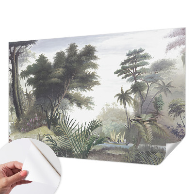 Vintage Tapete mit exotischem Landschaftsdesign