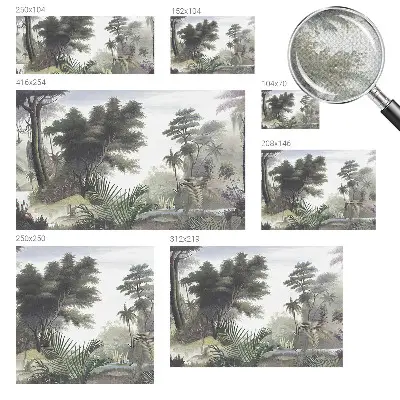 Vintage Tapete mit exotischem Landschaftsdesign