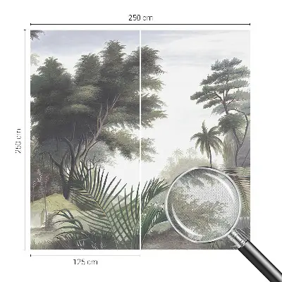 Vintage Tapete mit exotischem Landschaftsdesign