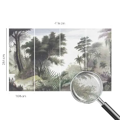 Vintage Tapete mit exotischem Landschaftsdesign