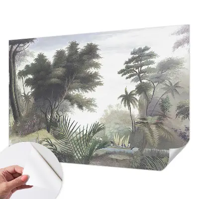 Vintage Tapete mit exotischem Landschaftsdesign