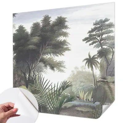 Vintage Tapete mit exotischem Landschaftsdesign