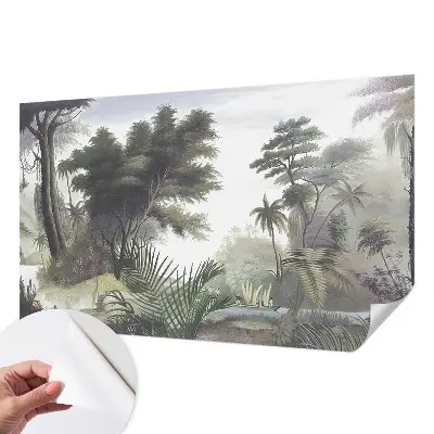 Vintage Tapete mit exotischem Landschaftsdesign
