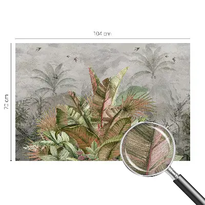 30D-Fototapete fürs Schlafzimmer mit exotischem Dschungelmotiv