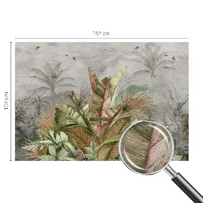 30D-Fototapete fürs Schlafzimmer mit exotischem Dschungelmotiv