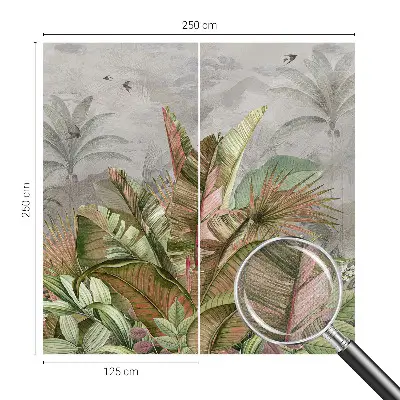 30D-Fototapete fürs Schlafzimmer mit exotischem Dschungelmotiv