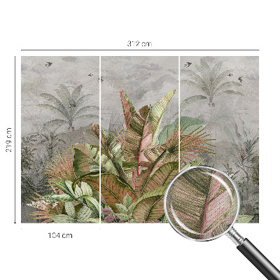 30D-Fototapete fürs Schlafzimmer Exotischer Dschungel