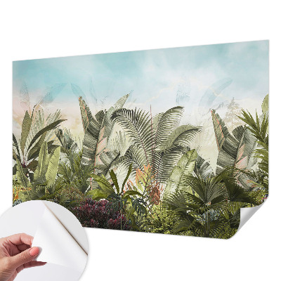 30D-Fototapete fürs Wohnzimmer mit tropischem Paradiesmotiv