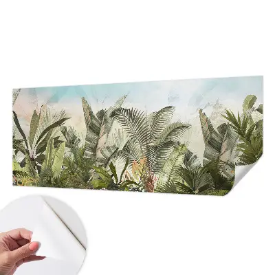 30D-Fototapete fürs Wohnzimmer mit tropischem Paradiesmotiv