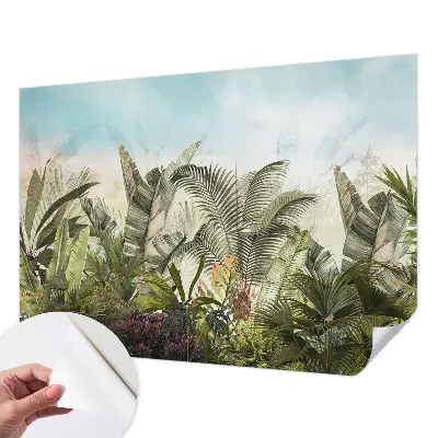 30D-Fototapete fürs Wohnzimmer mit tropischem Paradiesmotiv