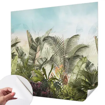 30D-Fototapete fürs Wohnzimmer mit tropischem Paradiesmotiv