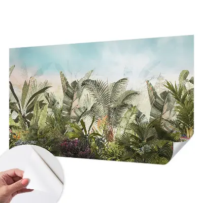 30D-Fototapete fürs Wohnzimmer mit tropischem Paradiesmotiv