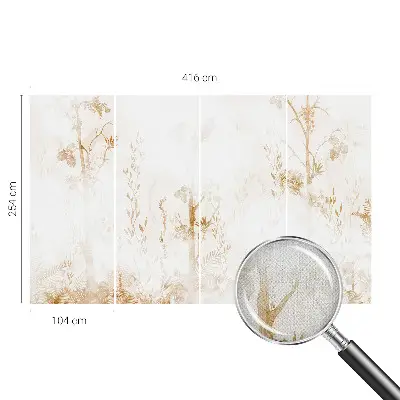Vintage Tapete mit botanischem Motiv in eleganter Optik