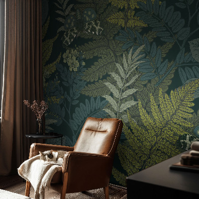 Selbstklebende Fototapete fürs Wohnzimmer Grüne Eleganz