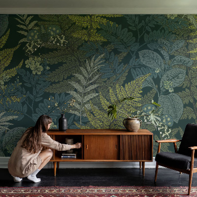 Selbstklebende Fototapete fürs Wohnzimmer Grüne Eleganz