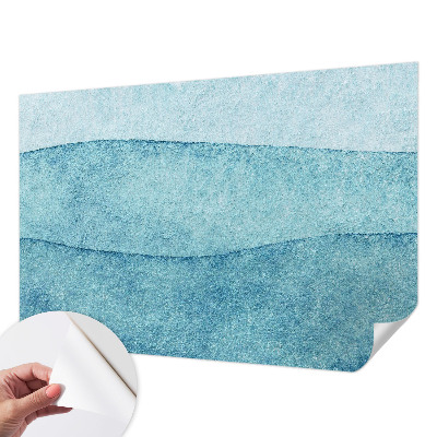 Selbstklebende Fototapete für die Wand mit blauem Wellenmuster