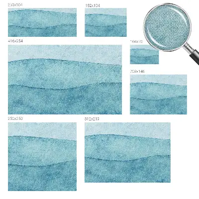 Selbstklebende Fototapete für die Wand mit blauem Wellenmuster