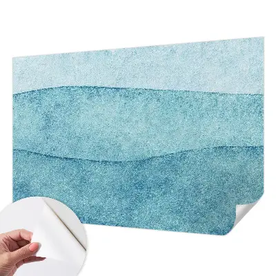 Selbstklebende Fototapete für die Wand mit blauem Wellenmuster